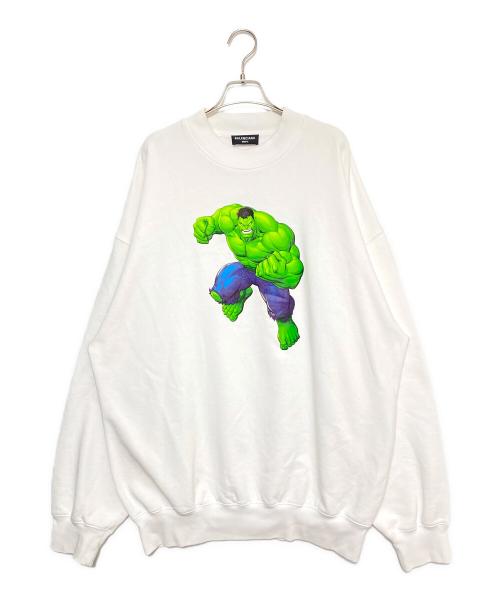 BALENCIAGA（バレンシアガ）BALENCIAGA (バレンシアガ) MARVEL (マーベル) ロゴスウェット ホワイト サイズ:Sの古着・服飾アイテム