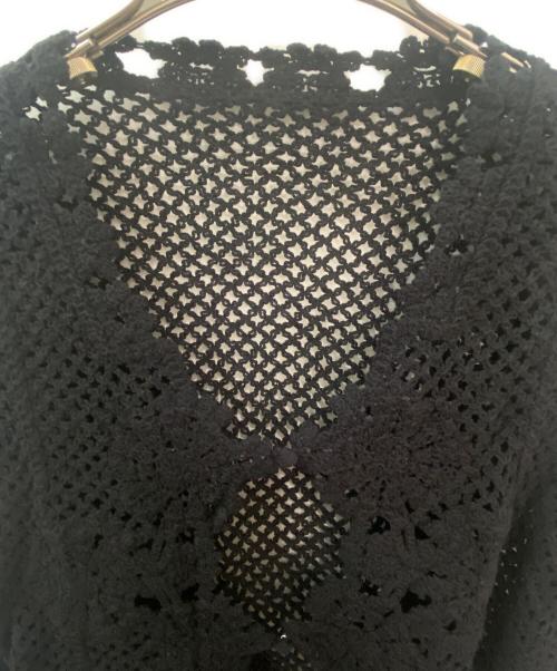Ameri（アメリ）Ameri (アメリ) CROCHET LIKE FLOWER LONG TOP ブラック サイズ:Freeの古着・服飾アイテム