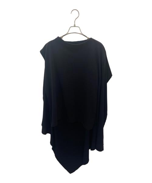 MM6 Maison Margiela（エムエムシックスメゾンマルジェラ）MM6 Maison Margiela (エムエムシックス メゾンマルジェラ) アシンメトリー ドッキングカットソー ブラック サイズ:XSの古着・服飾アイテム