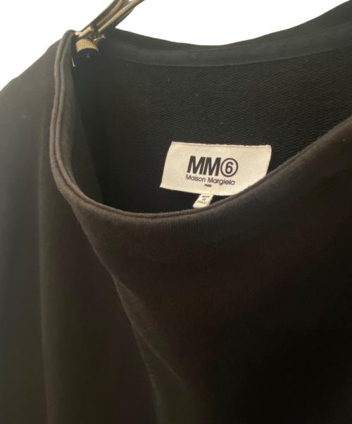 MM6 Maison Margiela（エムエムシックスメゾンマルジェラ）MM6 Maison Margiela (エムエムシックス メゾンマルジェラ) アシンメトリー ドッキングカットソー ブラック サイズ:XSの古着・服飾アイテム