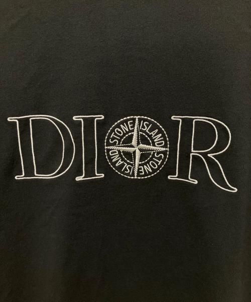 Christian Dior（クリスチャン ディオール）Christian Dior (クリスチャン ディオール) STONE ISLAND (ストーンアイランド) コラボロゴエンブロイダリーTシャツ ブラック サイズ:Mの古着・服飾アイテム