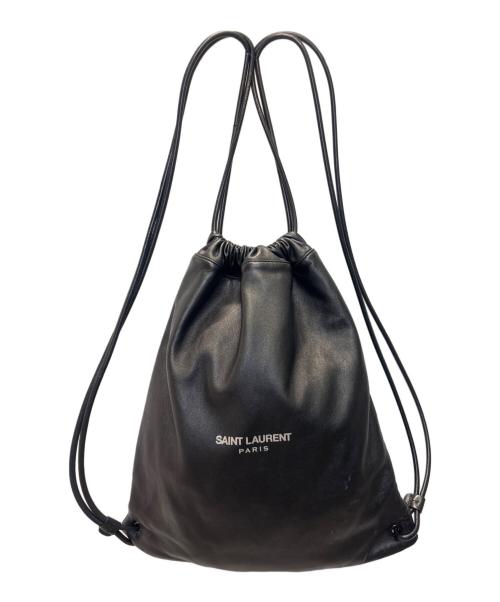 Saint Laurent Paris（サンローランパリ）Saint Laurent Paris (サンローランパリ) テディ レザー ナップザック バッグパック ブラック サイズ:-の古着・服飾アイテム