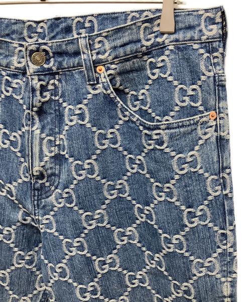 GUCCI（グッチ）GUCCI (グッチ) GG Jacquard ジャガード デニム パンツ インディゴ サイズ:34の古着・服飾アイテム