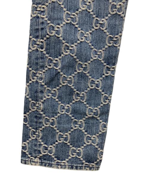GUCCI（グッチ）GUCCI (グッチ) GG Jacquard ジャガード デニム パンツ インディゴ サイズ:34の古着・服飾アイテム