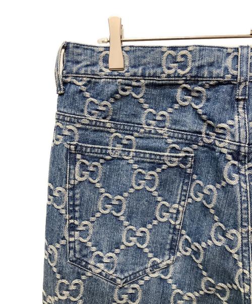 GUCCI（グッチ）GUCCI (グッチ) GG Jacquard ジャガード デニム パンツ インディゴ サイズ:34の古着・服飾アイテム