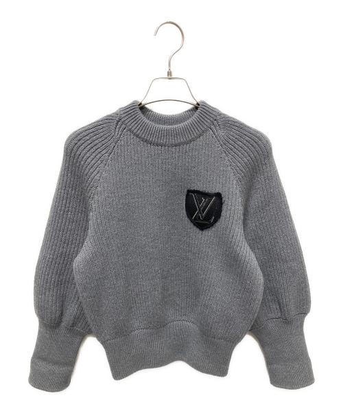 LOUIS VUITTON（ルイ ヴィトン）LOUIS VUITTON (ルイ ヴィトン) 19SS LV エンブレム リブニット プルオーバー グレー サイズ:Sの古着・服飾アイテム