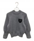 LOUIS VUITTONルイ ヴィトン）の古着「Emblem Ribbed Knit/エンブレム リブ ニット/RW202W YEH FJKL39」｜グレー