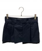 MIU MIUミュウミュウ）の古着「ロゴ刺繍チノミニスカート」｜ネイビー