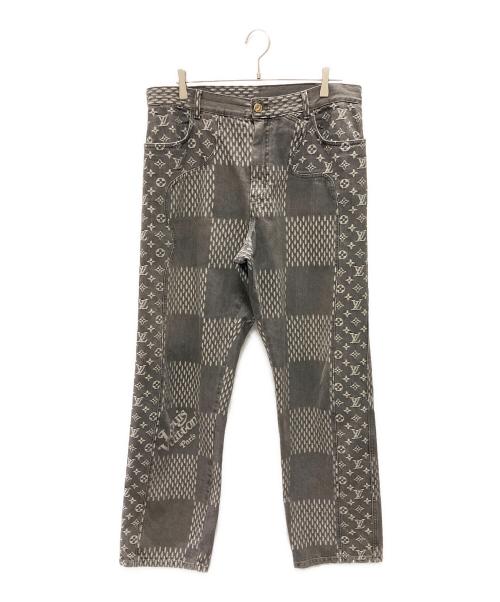 LOUIS VUITTON（ルイ ヴィトン）LOUIS VUITTON (ルイ ヴィトン) Louis Vuitton x Nigo 2020 Straight-Leg Jeans グレー サイズ:34の古着・服飾アイテム