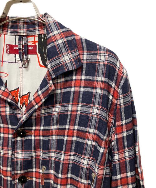 JUNYA WATANABE MAN（ジュンヤワタナベマン）JUNYA WATANABE MAN (ジュンヤワタナベマン) LEVI'S (リーバイス) バスキアチェックシャツジャケット レッド×ネイビー サイズ:Mの古着・服飾アイテム