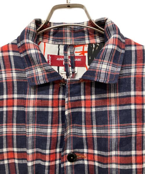 JUNYA WATANABE MAN（ジュンヤワタナベマン）JUNYA WATANABE MAN (ジュンヤワタナベマン) LEVI'S (リーバイス) バスキアチェックシャツジャケット レッド×ネイビー サイズ:Mの古着・服飾アイテム