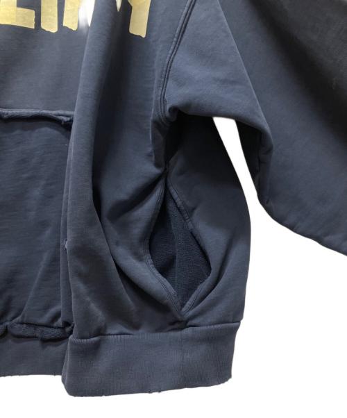BALENCIAGA（バレンシアガ）BALENCIAGA (バレンシアガ) 23SS Tape Type Ripped Pocket Hoodie テープタイプ リップポケット フーディ ネイビー サイズ:Sの古着・服飾アイテム