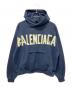 BALENCIAGA（バレンシアガ）の古着「23SS Tape Type Ripped Pocket Hoodie テープタイプ リップポケット フーディ」｜ネイビー