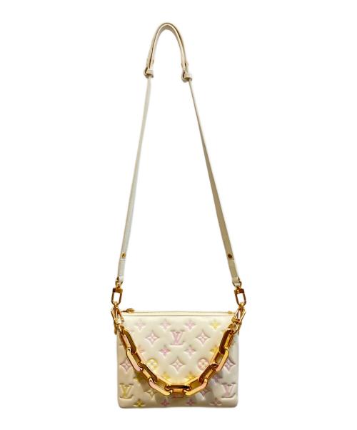 LOUIS VUITTON（ルイ ヴィトン）LOUIS VUITTON (ルイ ヴィトン) クッサンBB ホワイト×ピンクの古着・服飾アイテム