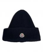MONCLERモンクレール）の古着「ロゴニット帽」｜ブラック