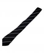 CELINEセリーヌ）の古着「Striped Silk Narrow Tie/ストライプ シルク ナロー ネクタイ」｜ブラック