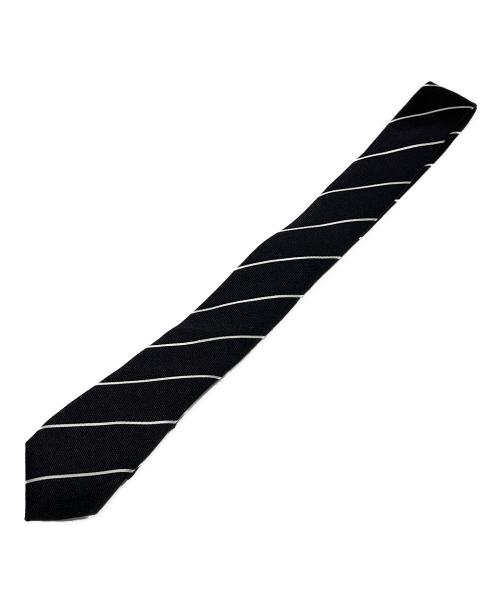 CELINE（セリーヌ）CELINE (セリーヌ) Striped Silk Narrow Tie/ストライプ シルク ナロー ネクタイ ブラック サイズ:FREEの古着・服飾アイテム