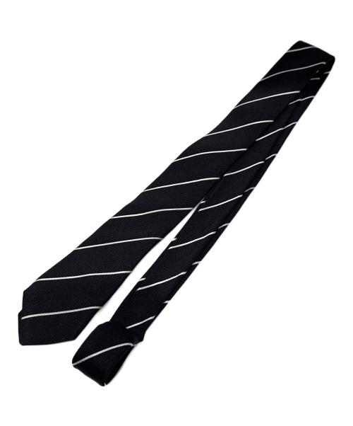 CELINE（セリーヌ）CELINE (セリーヌ) Striped Silk Narrow Tie/ストライプ シルク ナロー ネクタイ ブラック サイズ:FREEの古着・服飾アイテム