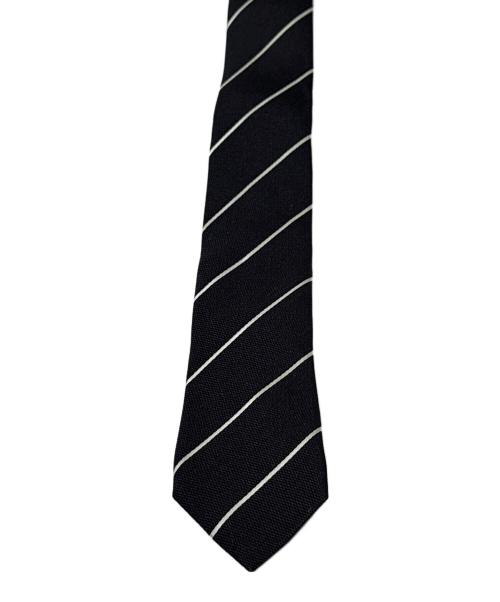 CELINE（セリーヌ）CELINE (セリーヌ) Striped Silk Narrow Tie/ストライプ シルク ナロー ネクタイ ブラック サイズ:FREEの古着・服飾アイテム