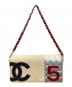 CHANEL（シャネル）の古着「No.5チェーンショルダーバッグ/アイコン キルティング レザーショルダーバッグ」｜アイボリー×レッド
