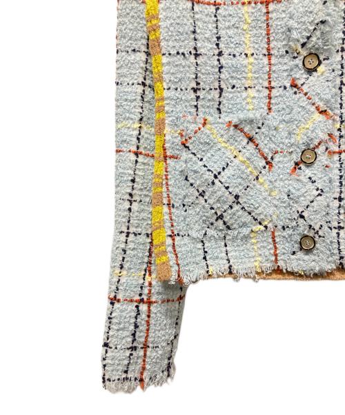 MARNI（マルニ）MARNI (マルニ) バイカラーパネルミックスツイードジャケット/ツイードカーディガン ライトブルー サイズ:40の古着・服飾アイテム