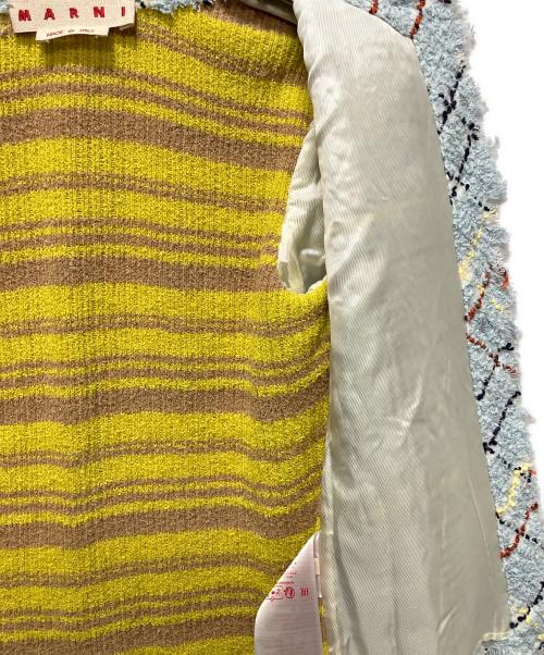 MARNI（マルニ）MARNI (マルニ) バイカラーパネルミックスツイードジャケット/ツイードカーディガン ライトブルー サイズ:40の古着・服飾アイテム