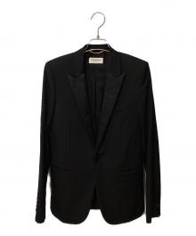 Saint Laurent Paris（サンローランパリ）の古着「ラペル切替スモーキングジャケット」｜ブラック