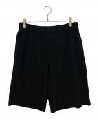 HOMME PLISSE ISSEY MIYAKEオム プリッセ イッセイ ミヤケ）の古着「Mc May/プリーツ加工ハーフパンツ」｜ブラック