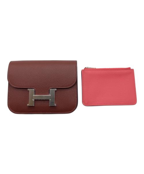 HERMES（エルメス）HERMES (エルメス) コンスタンススリム/コンパクトウォレット/シルバー金具/B刻印：2023年製 ルージュアッシュ サイズ:スリム 未使用品の古着・服飾アイテム