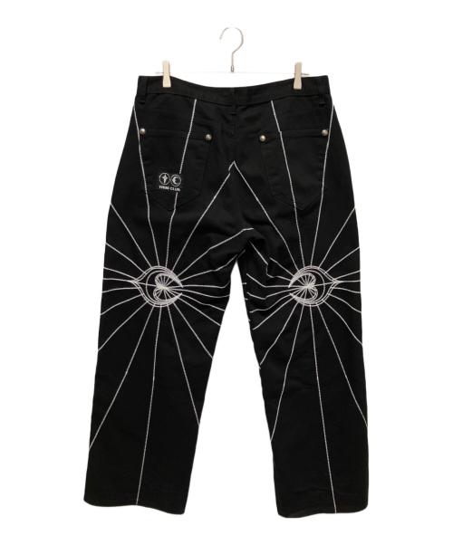 THUG CLUB（サグ クラブ）THUG CLUB (サグ クラブ) TC RISE DENIM EMD PANT ライズデニムパンツ ブラック サイズ:3の古着・服飾アイテム