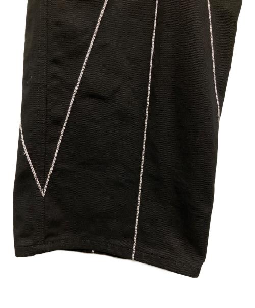 THUG CLUB（サグ クラブ）THUG CLUB (サグ クラブ) TC RISE DENIM EMD PANT ライズデニムパンツ ブラック サイズ:3の古着・服飾アイテム