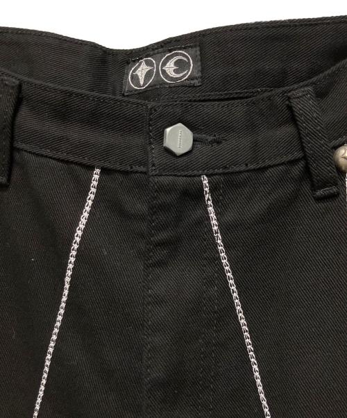 THUG CLUB（サグ クラブ）THUG CLUB (サグ クラブ) TC RISE DENIM EMD PANT ライズデニムパンツ ブラック サイズ:3の古着・服飾アイテム