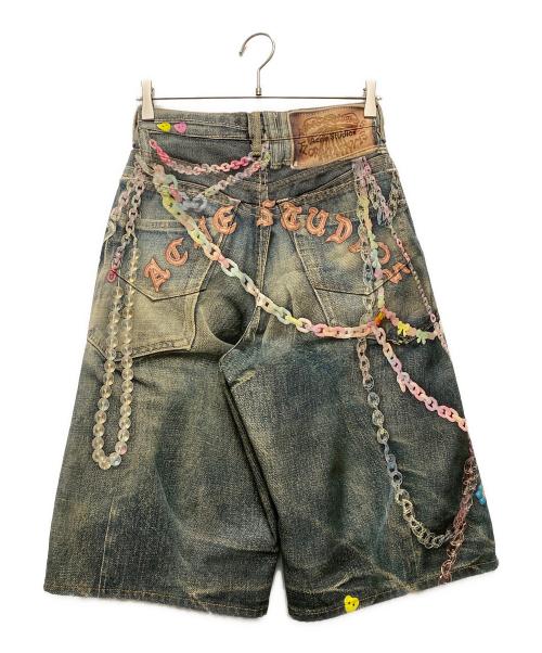 Acne studios（アクネ ストゥディオス）Acne studios (アクネ ストゥディオス) Denim shorts - loose fit/プリントデニムハーフパンツ ネイビー サイズ:42の古着・服飾アイテム