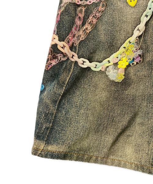 Acne studios（アクネ ストゥディオス）Acne studios (アクネ ストゥディオス) Denim shorts - loose fit/プリントデニムハーフパンツ ネイビー サイズ:42の古着・服飾アイテム