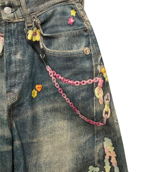 Acne studios（アクネ ストゥディオス）Acne studios (アクネ ストゥディオス) Denim shorts - loose fit/プリントデニムハーフパンツ ネイビー サイズ:42の古着・服飾アイテム