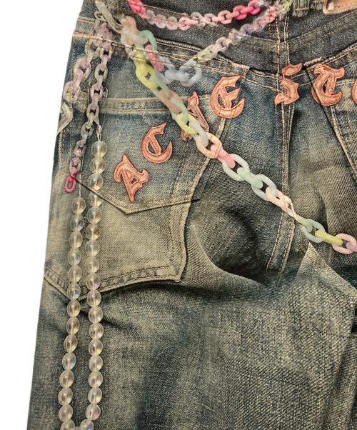 Acne studios（アクネ ストゥディオス）Acne studios (アクネ ストゥディオス) Denim shorts - loose fit/プリントデニムハーフパンツ ネイビー サイズ:42の古着・服飾アイテム