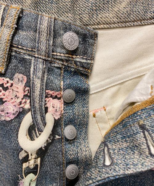 Acne studios（アクネ ストゥディオス）Acne studios (アクネ ストゥディオス) Denim shorts - loose fit/プリントデニムハーフパンツ ネイビー サイズ:42の古着・服飾アイテム