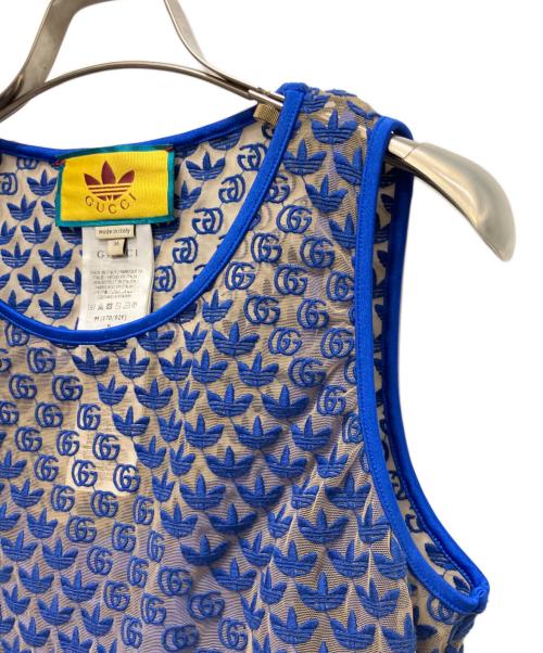 GUCCI（グッチ）GUCCI (グッチ) adidas (アディダス) シースルーチュールトップカッソー ブルー サイズ:Mの古着・服飾アイテム