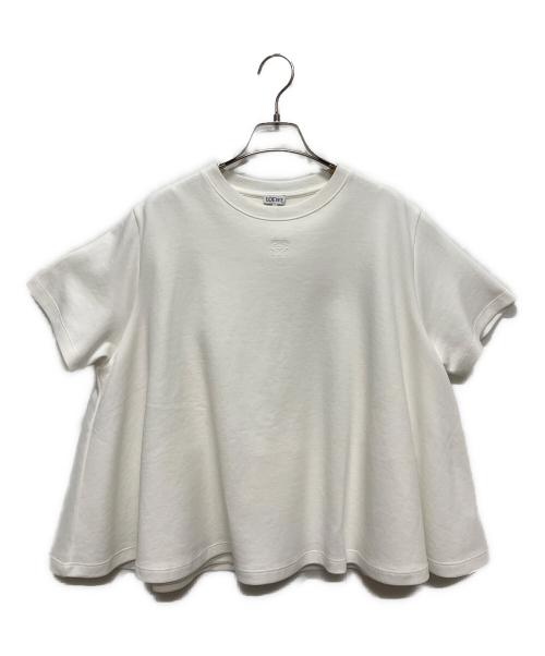 LOEWE（ロエベ）LOEWE (ロエベ) トラペーズ トップス/ 刺繍入りコットン混ジャージー Tシャツ ホワイト サイズ:Sの古着・服飾アイテム