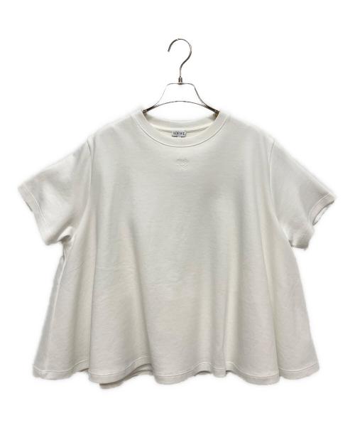 LOEWE（ロエベ）LOEWE (ロエベ) トラペーズ トップス/ 刺繍入りコットン混ジャージー Tシャツ ホワイト サイズ:Sの古着・服飾アイテム