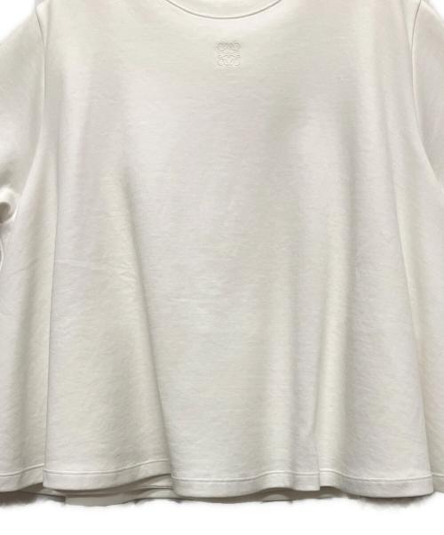 LOEWE（ロエベ）LOEWE (ロエベ) トラペーズ トップス/ 刺繍入りコットン混ジャージー Tシャツ ホワイト サイズ:Sの古着・服飾アイテム