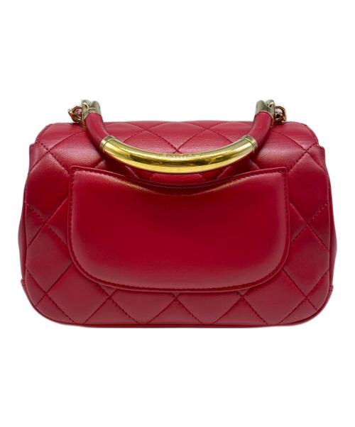 CHANEL（シャネル）CHANEL (シャネル) フルフラップマトラッセトップハンドルショルダーバッグ レッド サイズ:19の古着・服飾アイテム