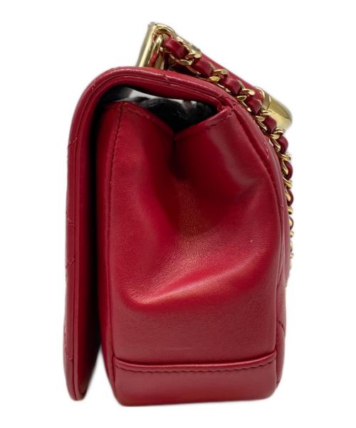CHANEL（シャネル）CHANEL (シャネル) フルフラップマトラッセトップハンドルショルダーバッグ レッド サイズ:19の古着・服飾アイテム