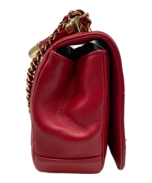 CHANEL（シャネル）CHANEL (シャネル) フルフラップマトラッセトップハンドルショルダーバッグ レッド サイズ:19の古着・服飾アイテム