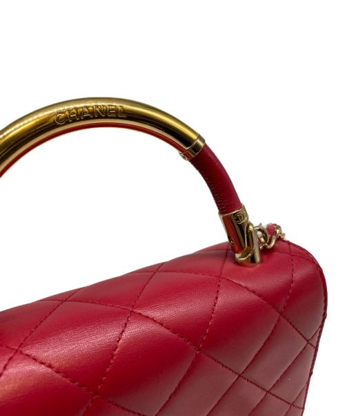 CHANEL（シャネル）CHANEL (シャネル) フルフラップマトラッセトップハンドルショルダーバッグ レッド サイズ:19の古着・服飾アイテム