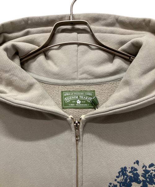 Denim Tears（デニムティアーズ）Denim Tears (デニムティアーズ) ピースリーフジップアップフーディー/コットンリースロゴパーカー グレー サイズ:Ｌの古着・服飾アイテム
