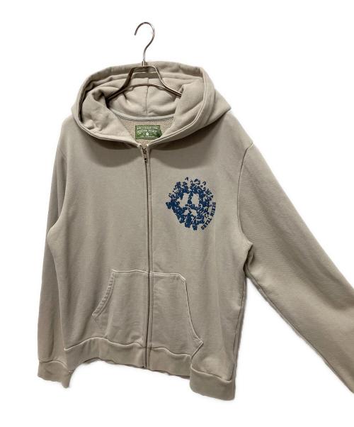 Denim Tears（デニムティアーズ）Denim Tears (デニムティアーズ) ピースリーフジップアップフーディー/コットンリースロゴパーカー グレー サイズ:Ｌの古着・服飾アイテム