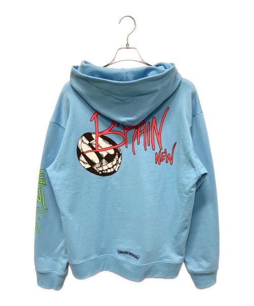 CHROME HEARTS（クロムハーツ）CHROME HEARTS (クロムハーツ) クロムハーツ×MATTY BOY BRAIN NEW HOODIE マッティボーイ ブレインニュープリントフーディー ブルー サイズ:Lの古着・服飾アイテム