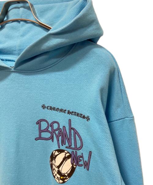 CHROME HEARTS（クロムハーツ）CHROME HEARTS (クロムハーツ) クロムハーツ×MATTY BOY BRAIN NEW HOODIE マッティボーイ ブレインニュープリントフーディー ブルー サイズ:Lの古着・服飾アイテム