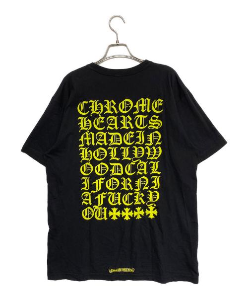 CHROME HEARTS（クロムハーツ）CHROME HEARTS (クロムハーツ) ヴァーティカルロゴTシャツ ブラック×イエロー サイズ:XLの古着・服飾アイテム